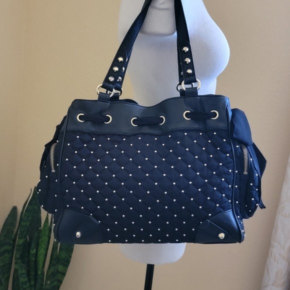 Y2K Juicy Couture Nylon Studded Daydreamer Bag Black and Gold - Picture 4 of 9